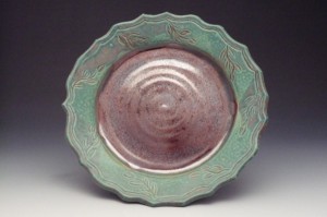 Plate With Cut Edges and Carved Vine