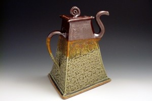 Triangular Hand Built Tea Pot